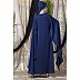 Party wear embroidered abaya with long wing sleeves- Navy Blue